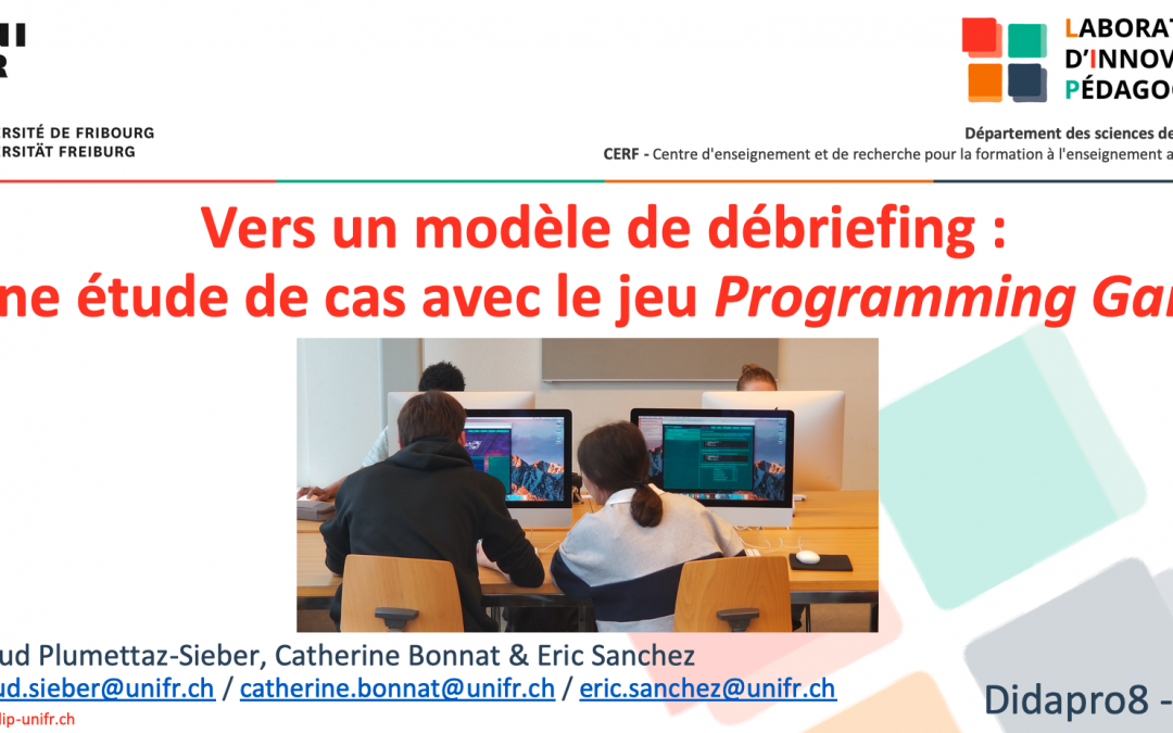 « Vers un modèle de débriefing : une étude de cas avec le jeu Programming Game. »