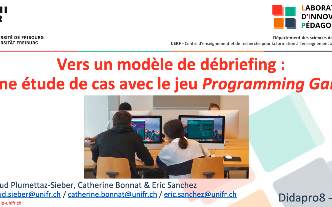 “Vers un modèle de débriefing : une étude de cas avec le jeu Programming Game.”